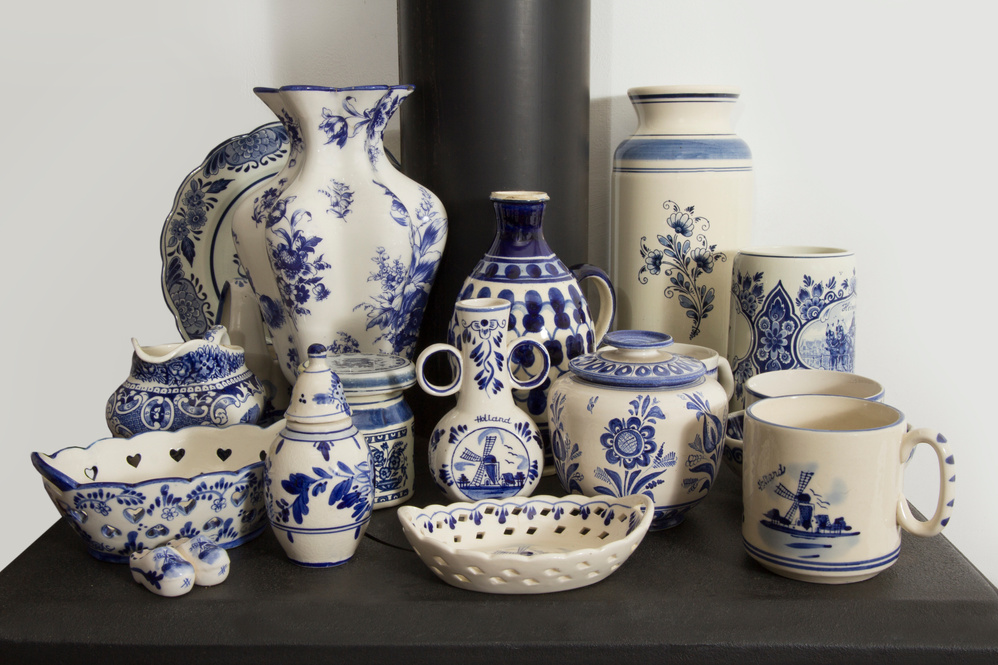 Garage sale collection Blue and White
